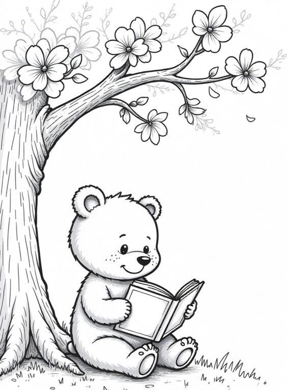 20 bức tranh tô màu chú gấu "siêu dễ thương", giúp bé chơi vui và phát triển trí tưởng tượng - 6
