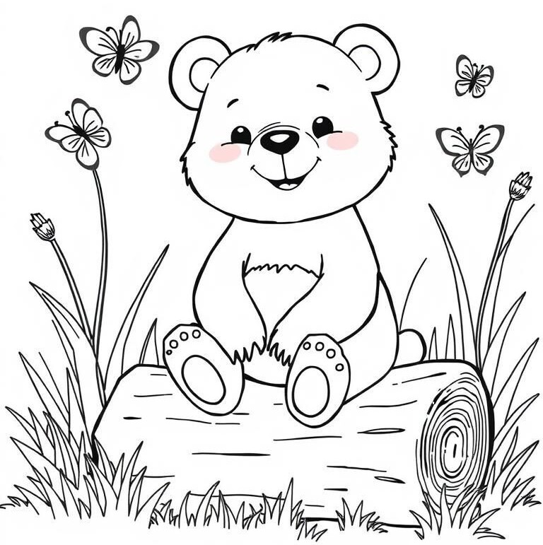 20 bức tranh tô màu chú gấu "siêu dễ thương", giúp bé chơi vui và phát triển trí tưởng tượng - 7