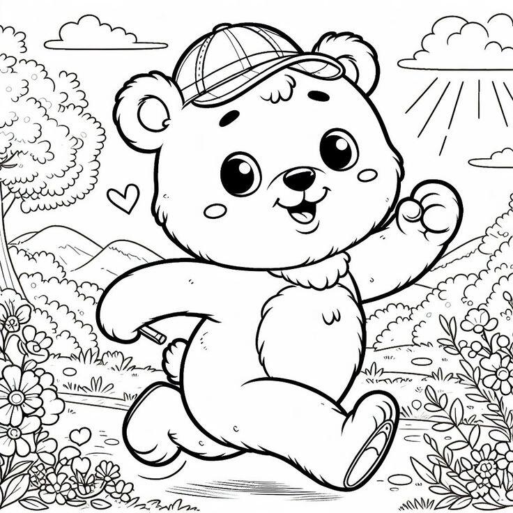 20 bức tranh tô màu chú gấu "siêu dễ thương", giúp bé chơi vui và phát triển trí tưởng tượng - 13