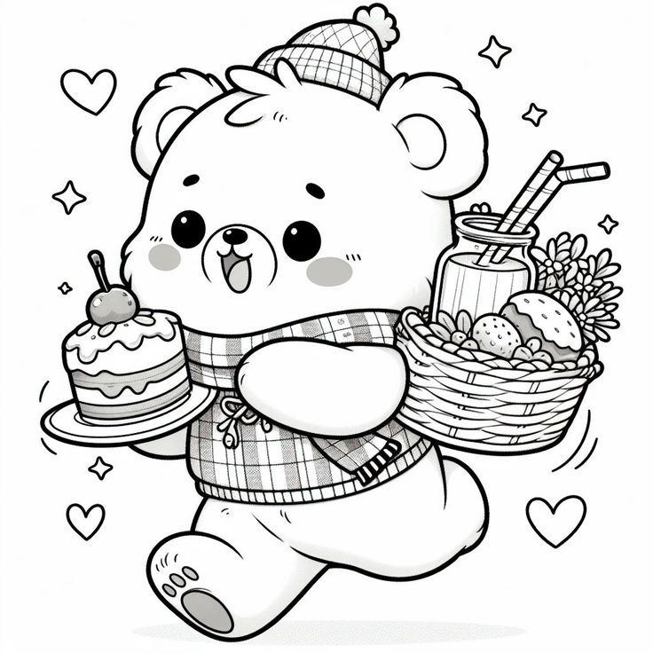 20 bức tranh tô màu chú gấu "siêu dễ thương", giúp bé chơi vui và phát triển trí tưởng tượng - 16