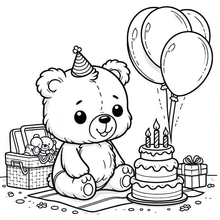 20 bức tranh tô màu chú gấu "siêu dễ thương", giúp bé chơi vui và phát triển trí tưởng tượng - 17