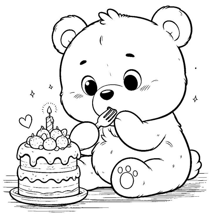 20 bức tranh tô màu chú gấu "siêu dễ thương", giúp bé chơi vui và phát triển trí tưởng tượng - 18