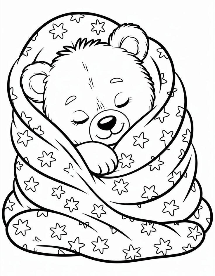 20 bức tranh tô màu chú gấu "siêu dễ thương", giúp bé chơi vui và phát triển trí tưởng tượng - 20