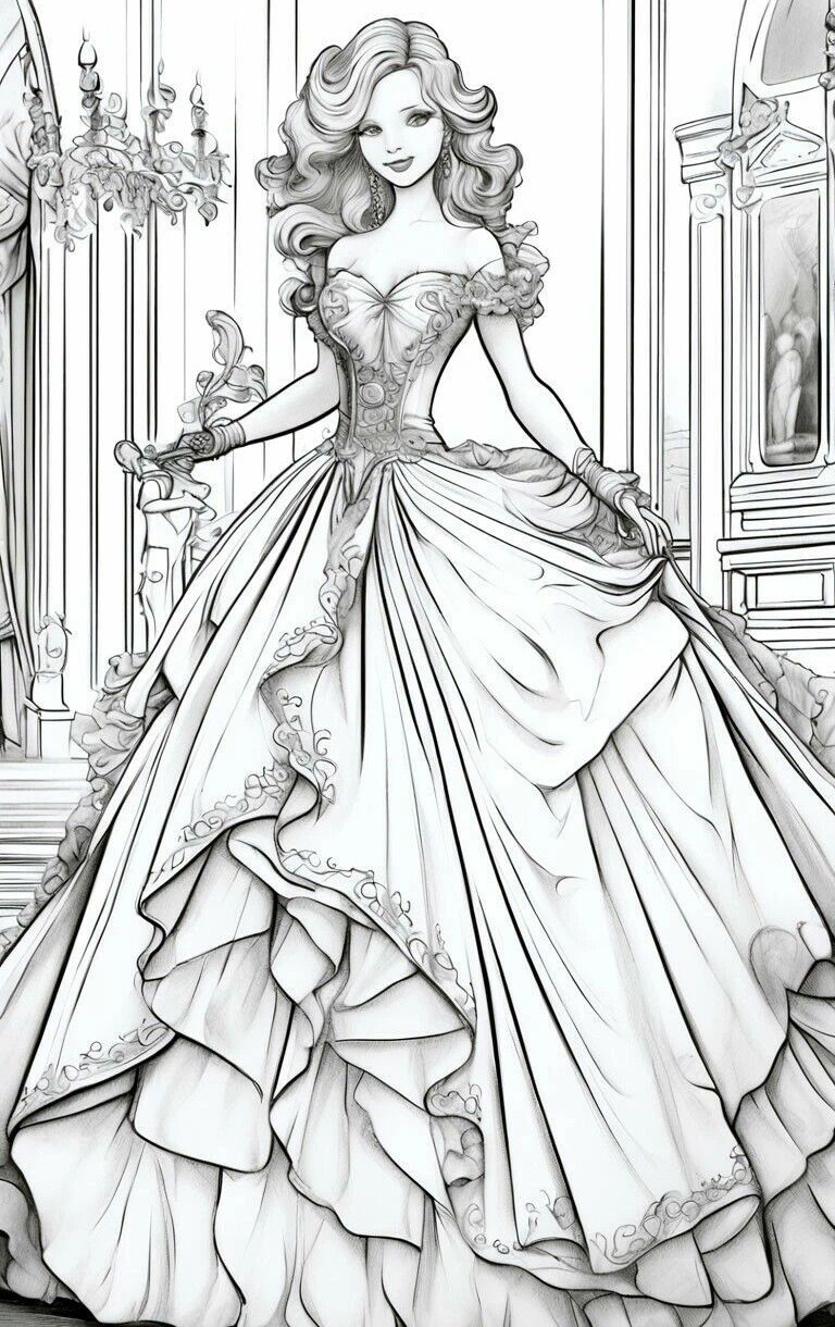 Top 20 tranh tô màu búp bê Barbie được bé gái yêu thích nhất - 11