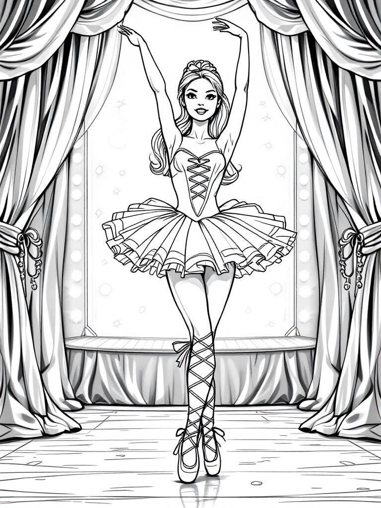 Top 20 tranh tô màu búp bê Barbie được bé gái yêu thích nhất - 18