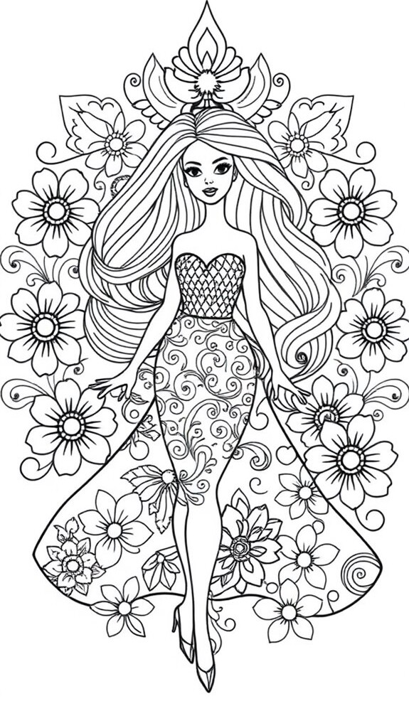 Top 20 tranh tô màu búp bê Barbie được bé gái yêu thích nhất - 3