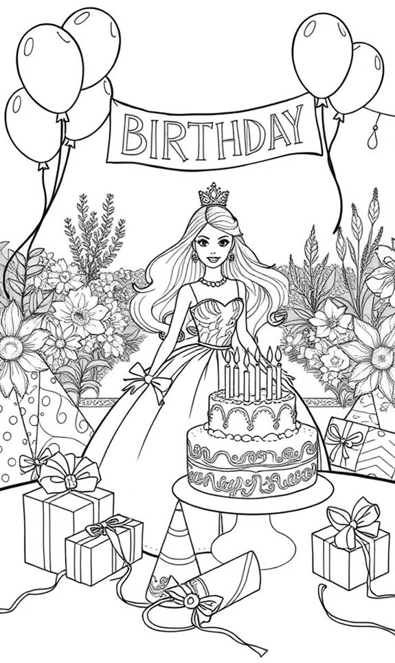 Top 20 tranh tô màu búp bê Barbie được bé gái yêu thích nhất - 5