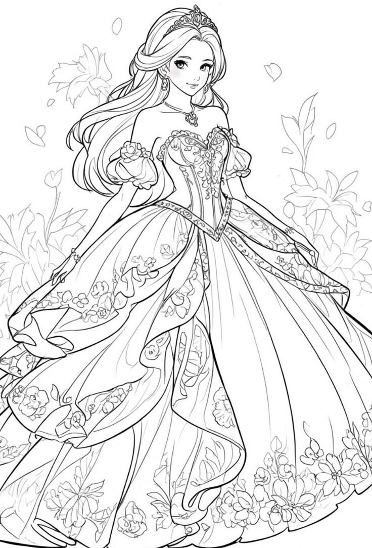 Top 20 tranh tô màu búp bê Barbie được bé gái yêu thích nhất - 9