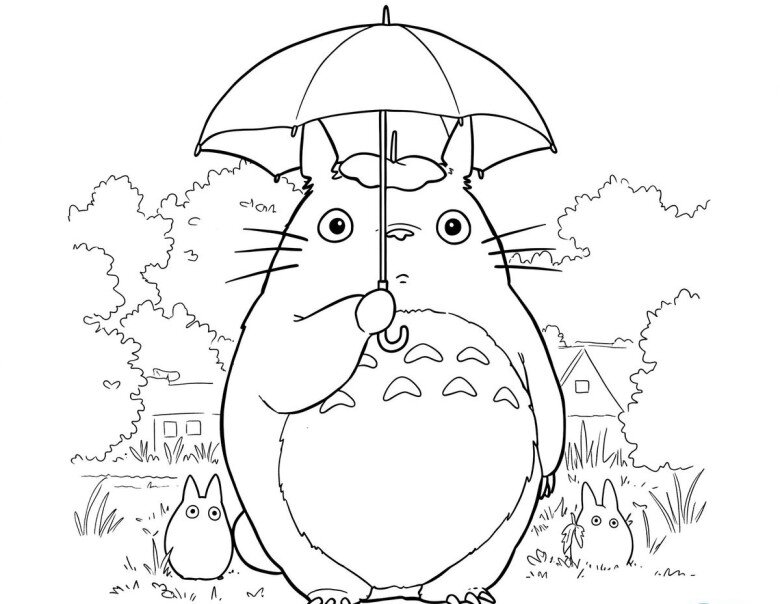 Cùng bé vui chơi và học hỏi với tranh tô màu chú mèo Totoro dễ thương - 16