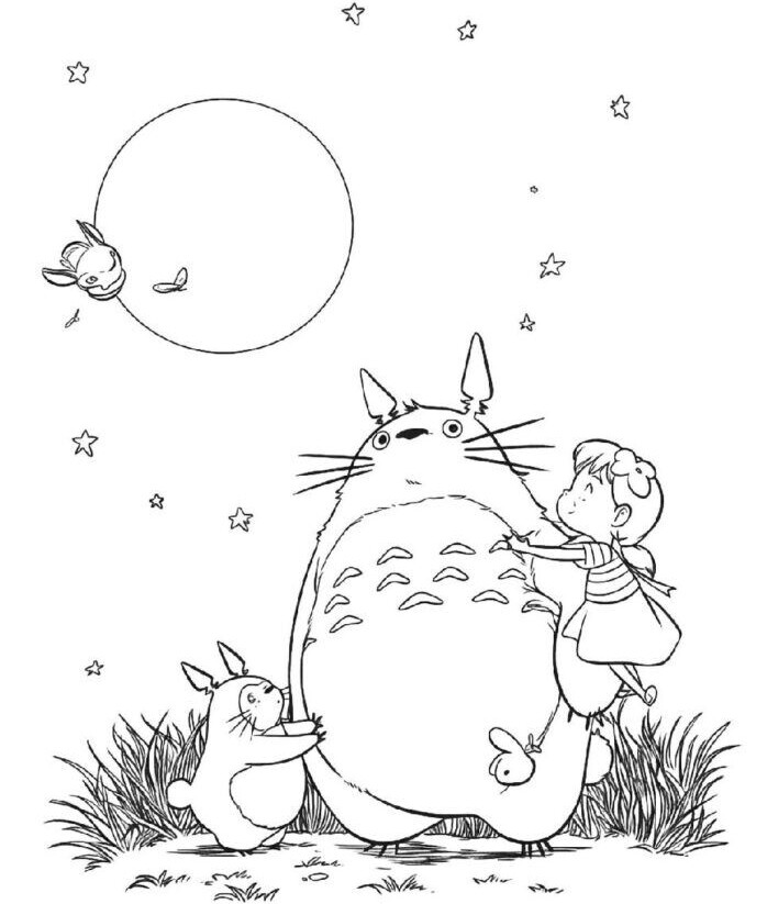 Cùng bé vui chơi và học hỏi với tranh tô màu chú mèo Totoro dễ thương - 18