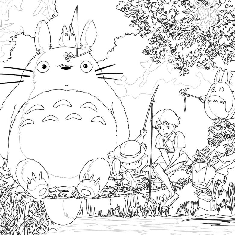 Cùng bé vui chơi và học hỏi với tranh tô màu chú mèo Totoro dễ thương - 3