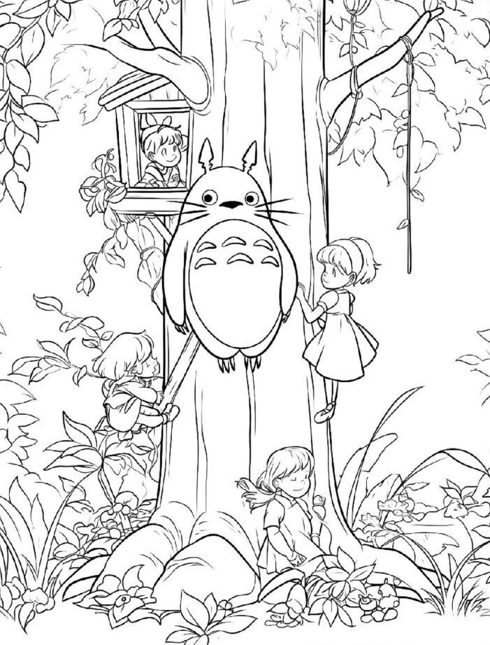 Cùng bé vui chơi và học hỏi với tranh tô màu chú mèo Totoro dễ thương - 6