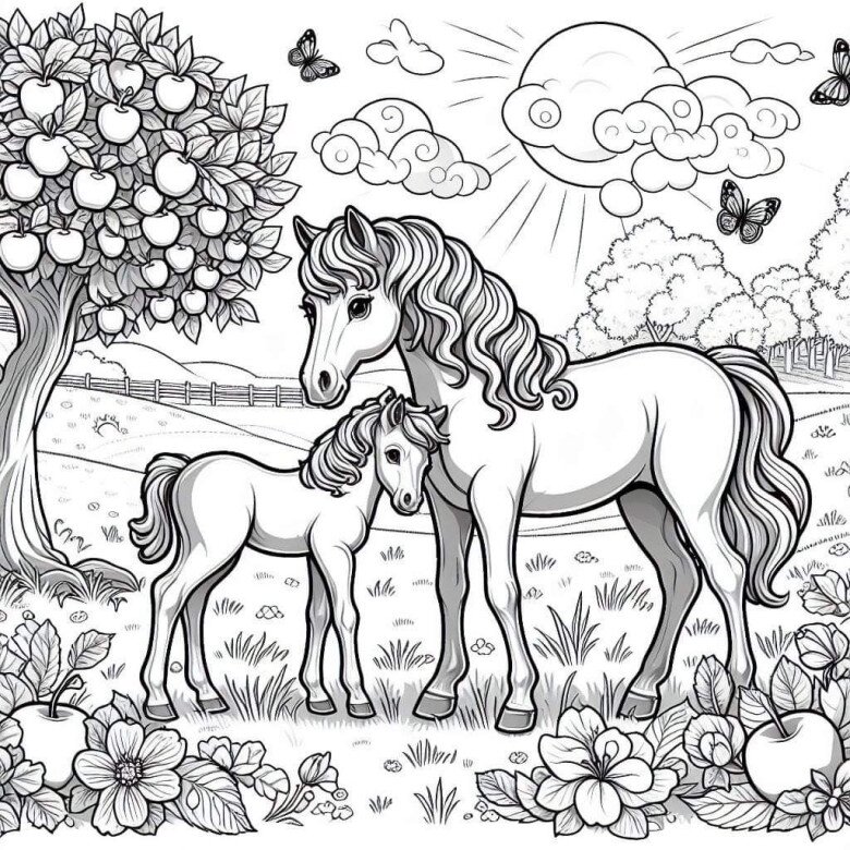 Tranh tô màu Ngựa dũng mãnh, cách trẻ mầm non cảm nhận con giáp năm mới 2026 bằng sắc màu - 3