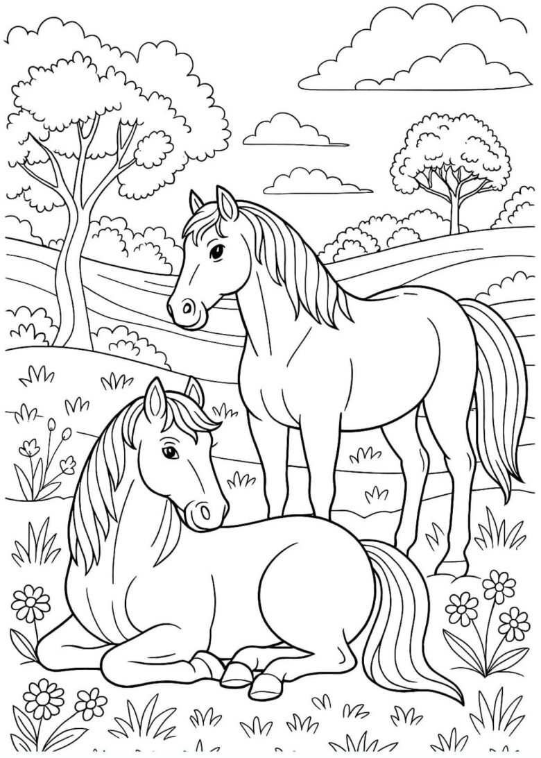 Tranh tô màu Ngựa dũng mãnh, cách trẻ mầm non cảm nhận con giáp năm mới 2026 bằng sắc màu - 5