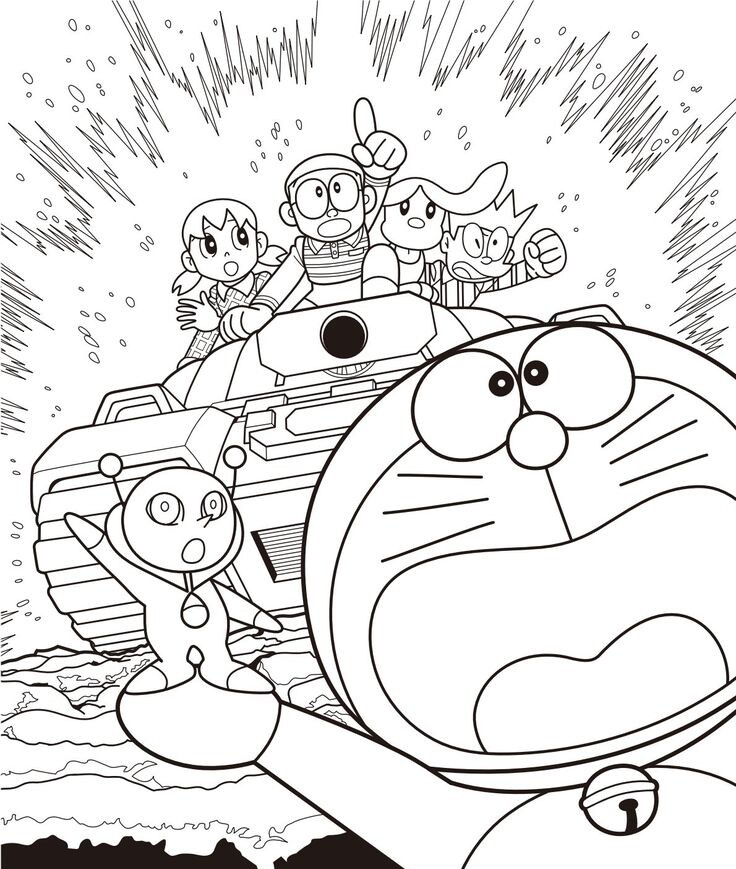 Tranh tô màu Doraemon và Nobita, khơi gợi trí tưởng tượng, niềm vui tuổi thơ cho bé - 10