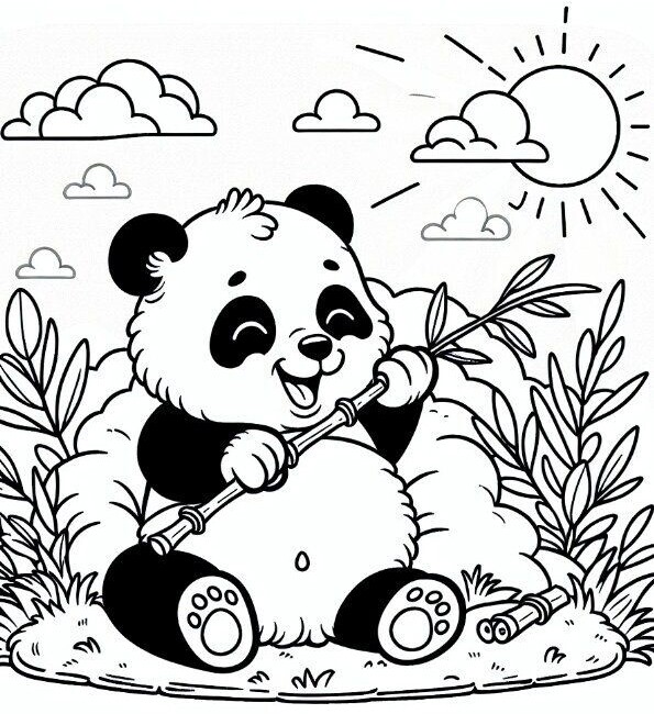 Tranh tô màu gấu trúc cho bé mầm non, người bạn hiền lành trong thế giới tuổi thơ - 19