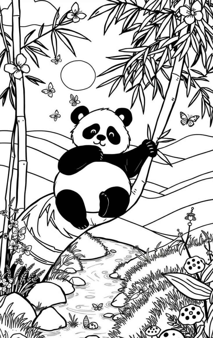 Tranh tô màu gấu trúc cho bé mầm non, người bạn hiền lành trong thế giới tuổi thơ - 20