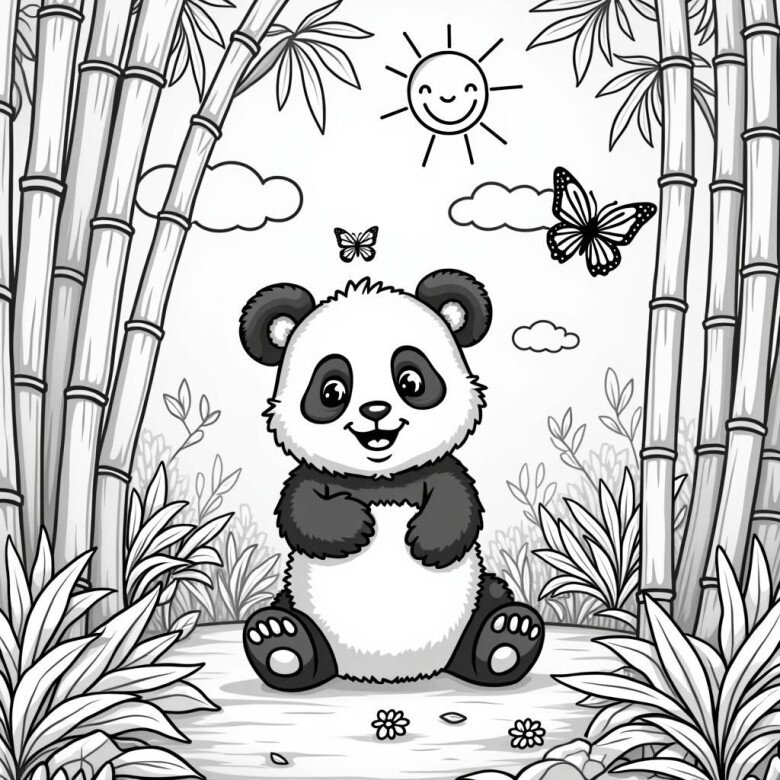 Tranh tô màu gấu trúc cho bé mầm non, người bạn hiền lành trong thế giới tuổi thơ - 7