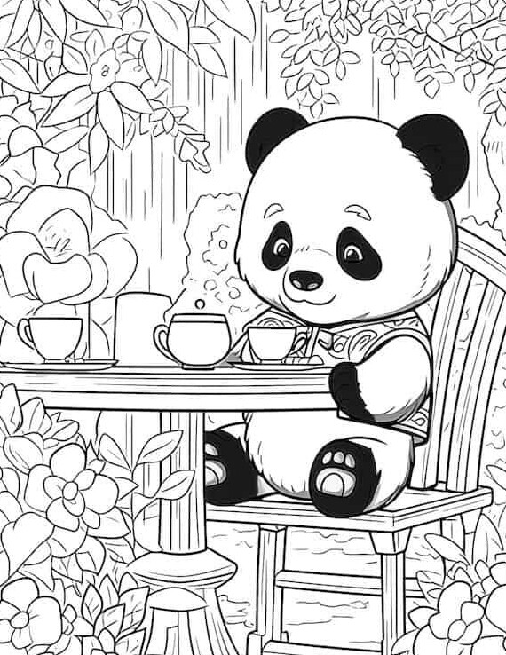 Tranh tô màu gấu trúc cho bé mầm non, người bạn hiền lành trong thế giới tuổi thơ - 8