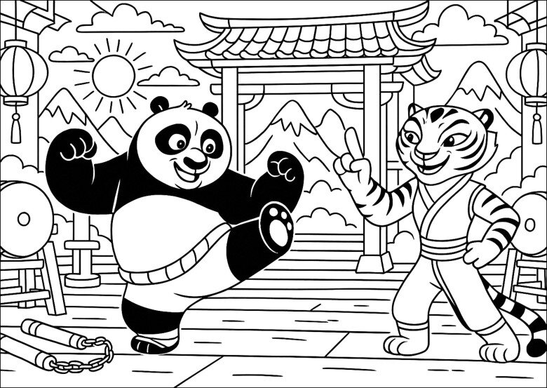 Tranh tô màu Kungfu Panda, niềm vui sáng tạo cho bé yêu thích hoạt hình - 14
