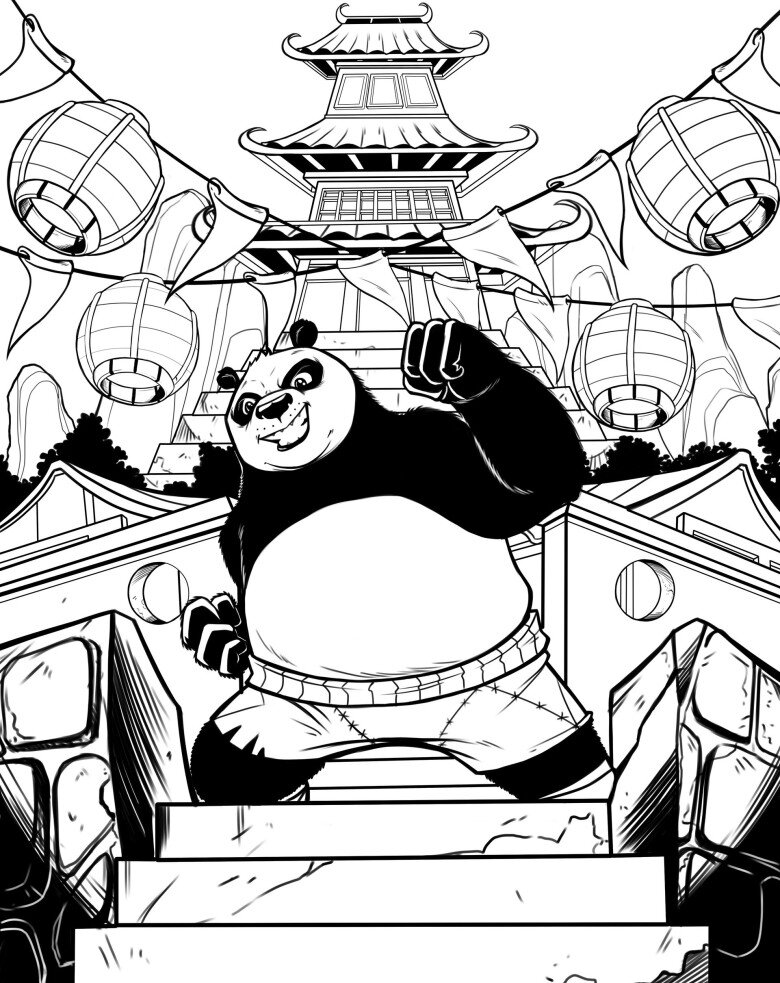 Tranh tô màu Kungfu Panda, niềm vui sáng tạo cho bé yêu thích hoạt hình - 17