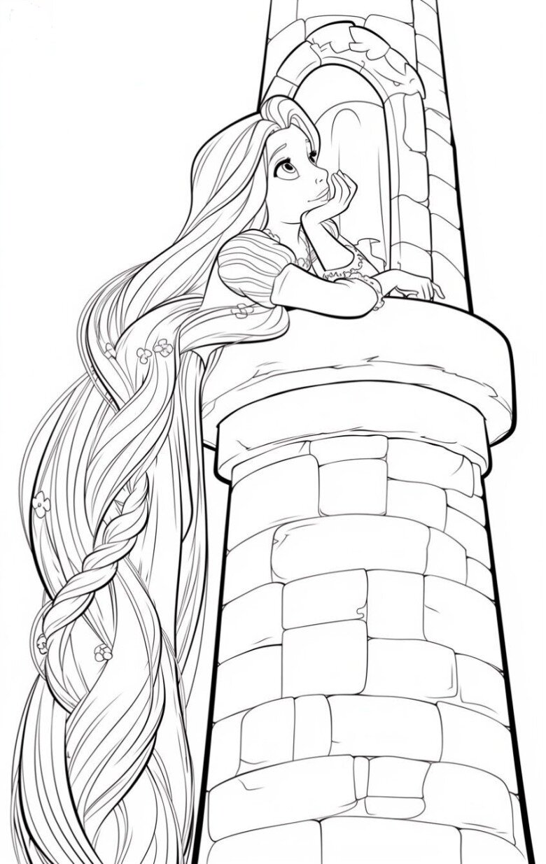 Bé khám phá mê cung màu sắc cùng tranh tô màu nàng công chúa tóc dài Rapunzel - 1