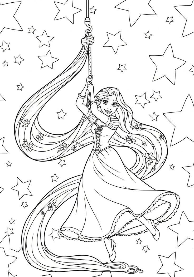 Bé khám phá mê cung màu sắc cùng tranh tô màu nàng công chúa tóc dài Rapunzel - 12