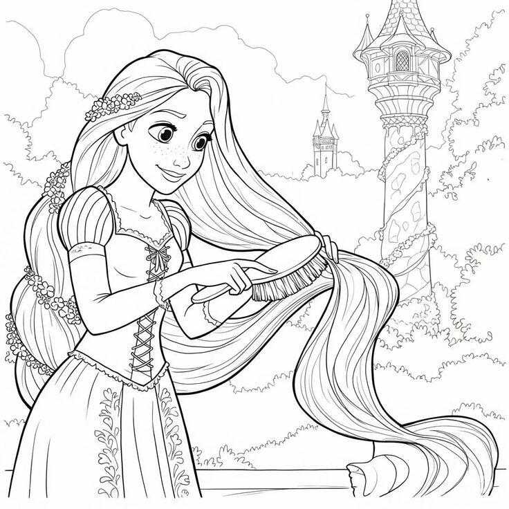 Bé khám phá mê cung màu sắc cùng tranh tô màu nàng công chúa tóc dài Rapunzel - 13
