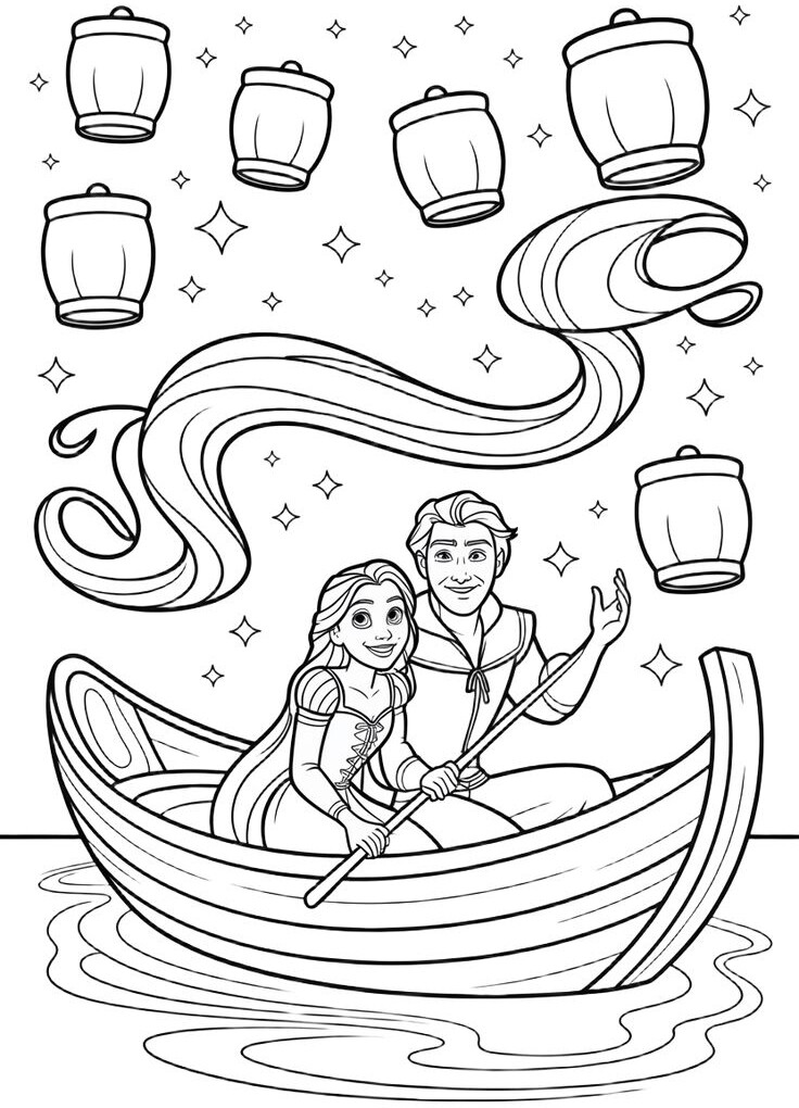 Bé khám phá mê cung màu sắc cùng tranh tô màu nàng công chúa tóc dài Rapunzel - 14