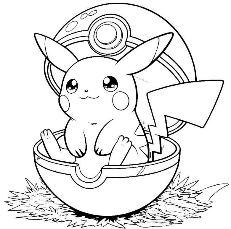 Cùng bé thỏa sức sáng tạo với tranh tô màu Pikachu dễ thương và vui nhộn - 1