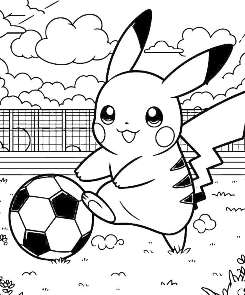 Cùng bé thỏa sức sáng tạo với tranh tô màu Pikachu dễ thương và vui nhộn - 11