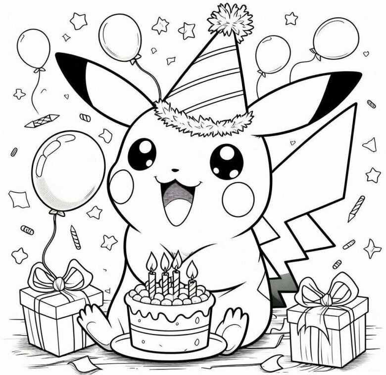 Cùng bé thỏa sức sáng tạo với tranh tô màu Pikachu dễ thương và vui nhộn - 16