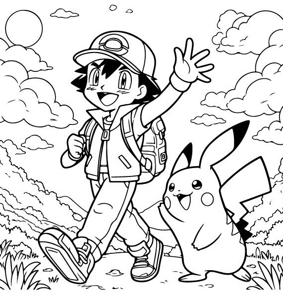 Cùng bé thỏa sức sáng tạo với tranh tô màu Pikachu dễ thương và vui nhộn - 19