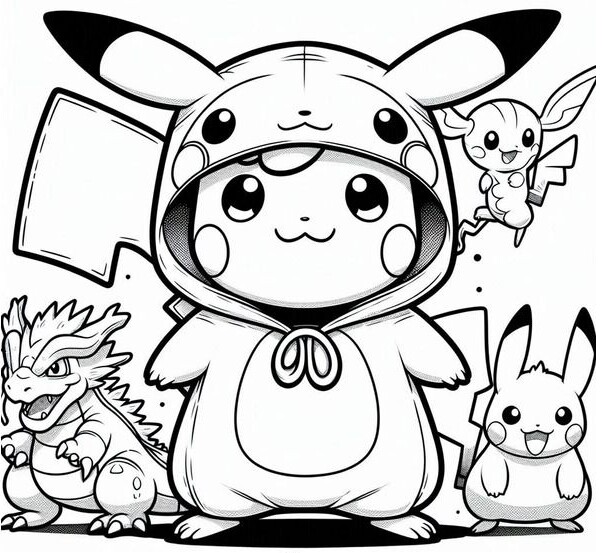 Cùng bé thỏa sức sáng tạo với tranh tô màu Pikachu dễ thương và vui nhộn - 20