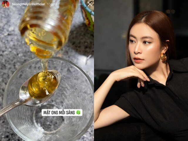 Hoàng Thùy Linh U40 vẫn đẹp mơn mởn nhờ hai loại "nước thần" 1 vàng - 1 xanh  - 2